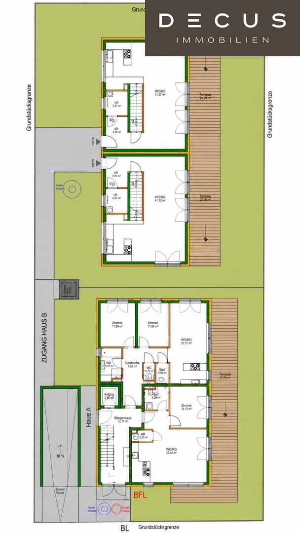 Residential development in Vienna-Donaustadt – nine apartments, two semi-detached houses and underground car park
