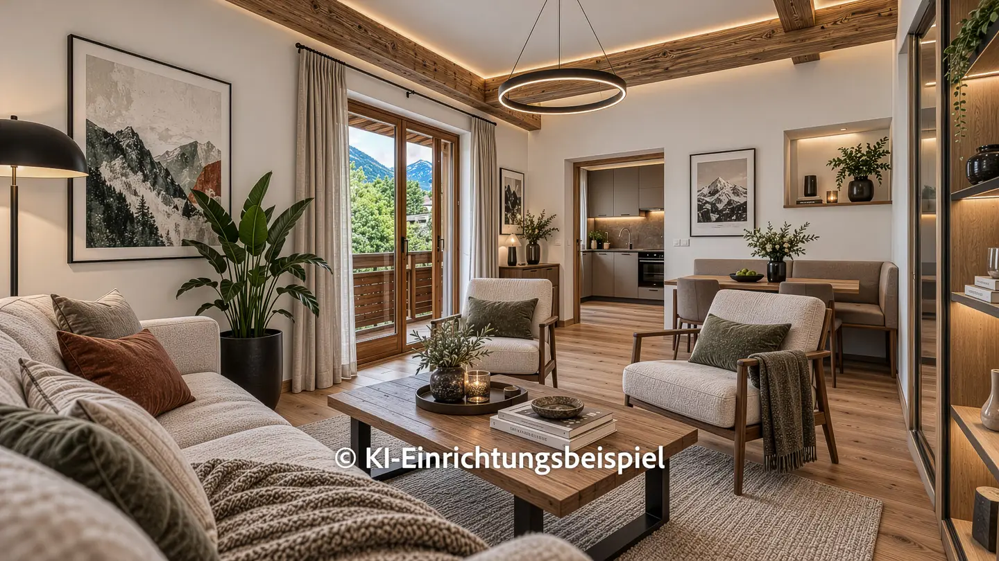 Erdgeschosswohnung in Zentrum nahe Skilift mit Bergblick