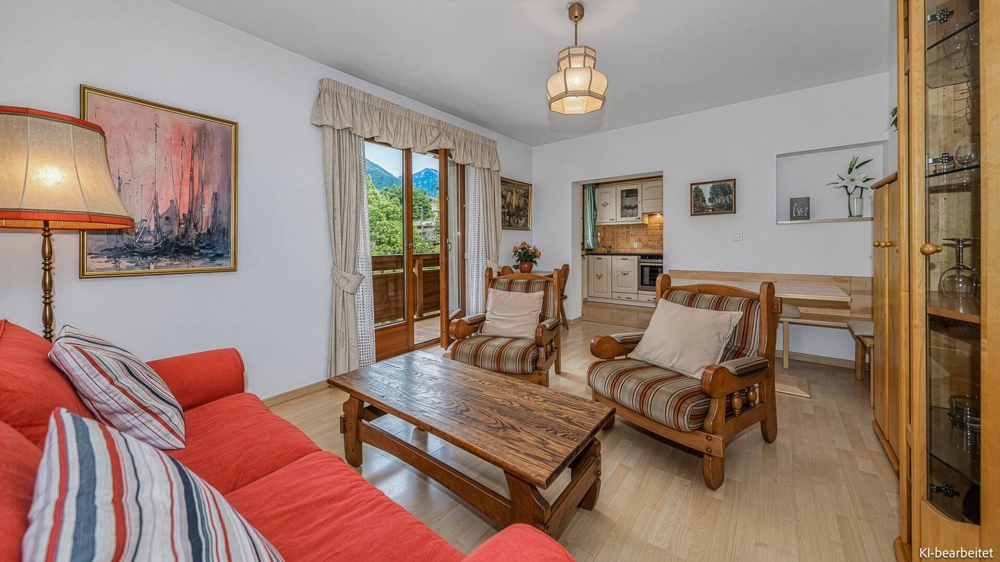 Ground floor apartment in central location near ski lift with mountain view