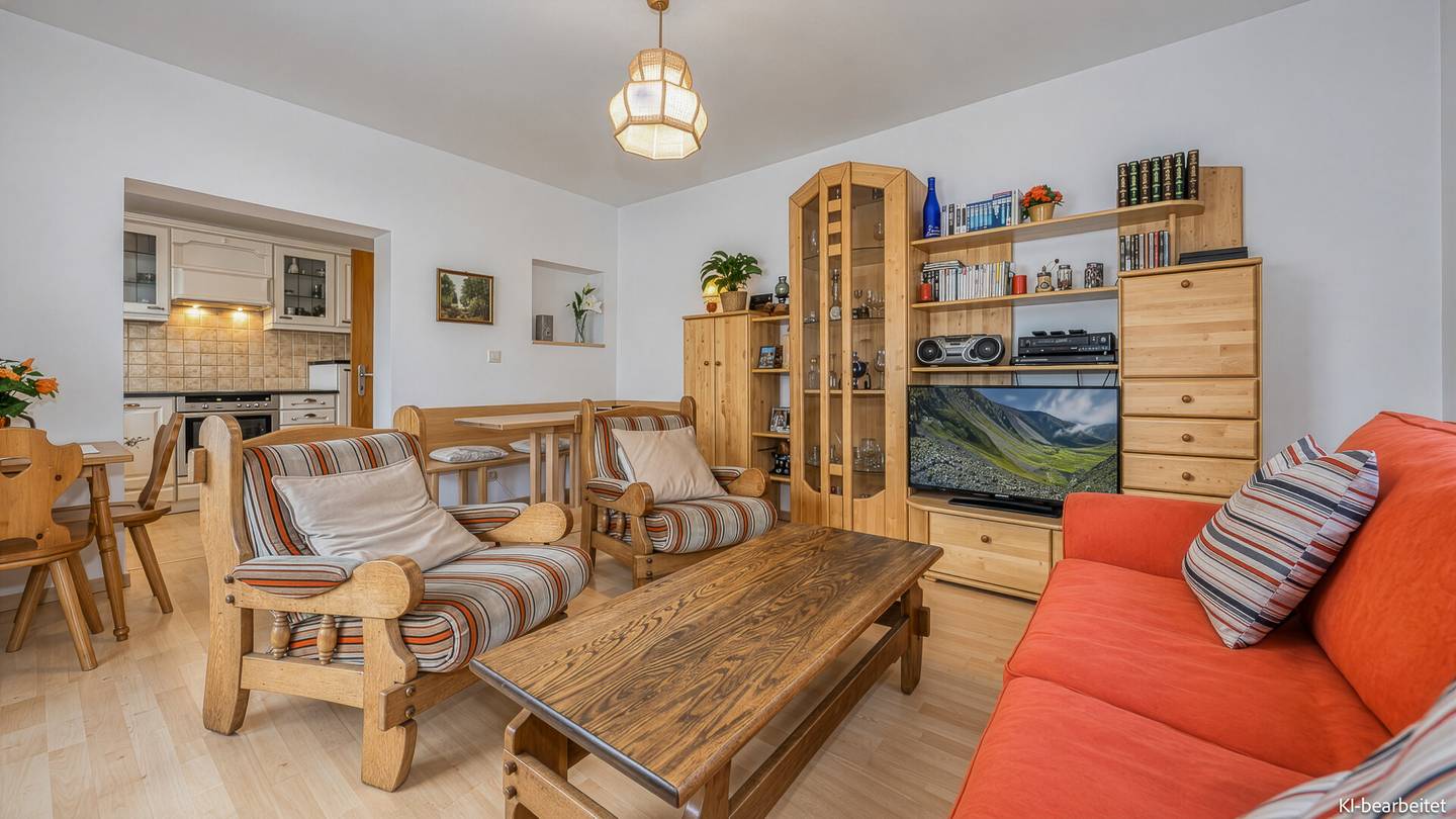 Ground floor apartment in central location near ski lift with mountain view
