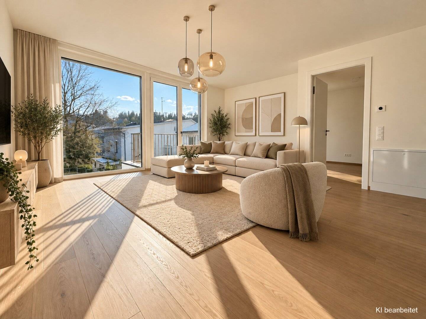 Beautiful 2-room rental apartment with first occupancy, distant view &amp; underfloor heating