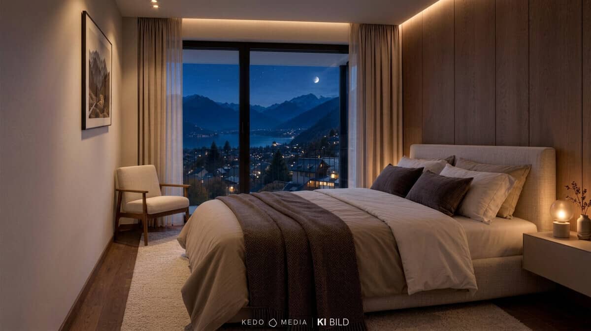 Ground floor apartment with garden and view of lake and mountains
