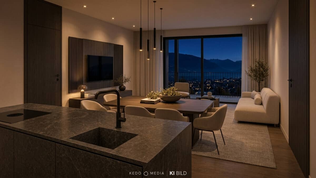 Ground floor apartment with garden and view of lake and mountains