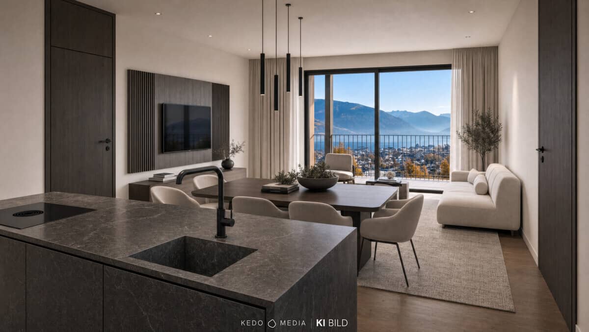 Ground floor apartment with garden and view of lake and mountains
