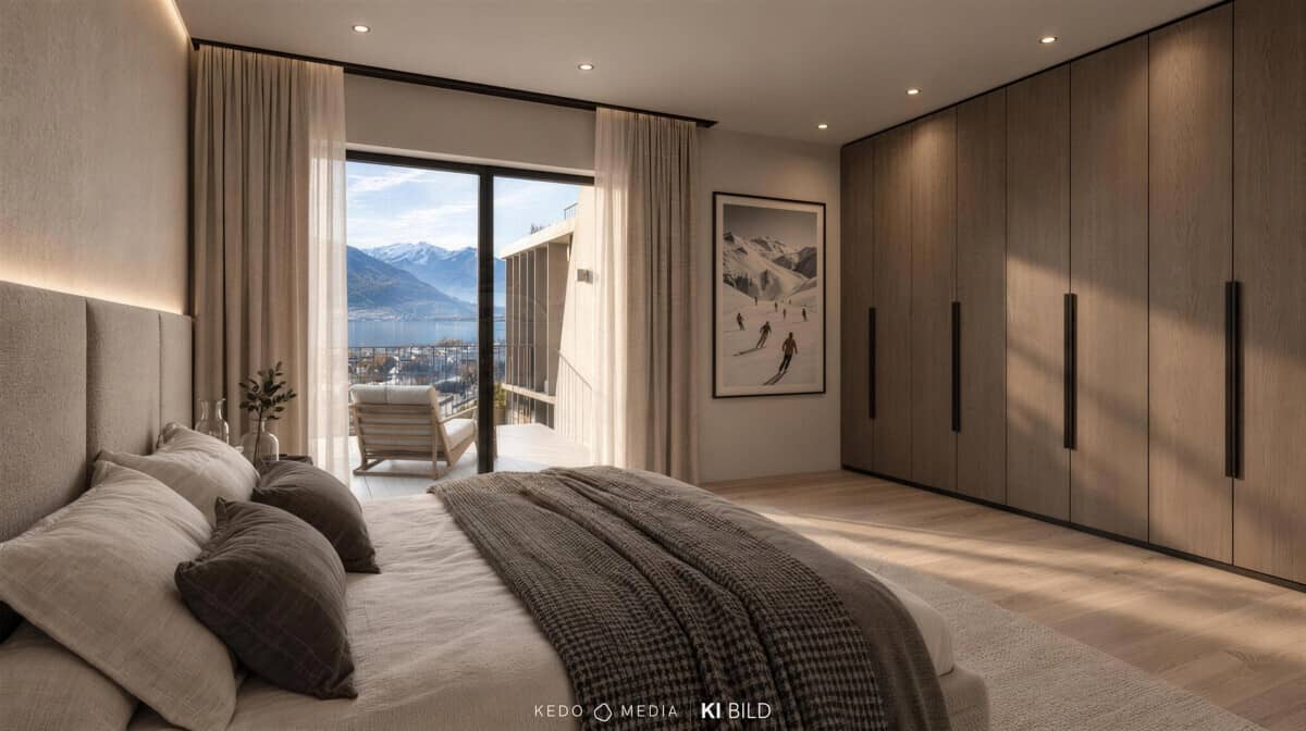 Penthouse with lake and mountain views and private terrace