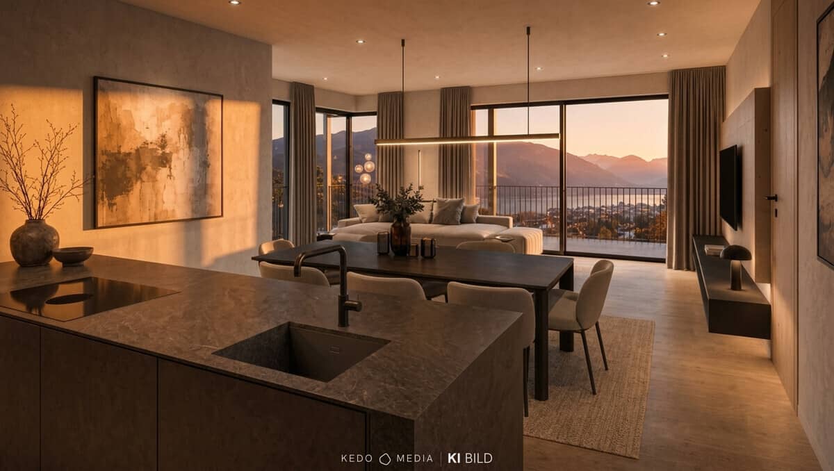Penthouse with lake and mountain views and private terrace