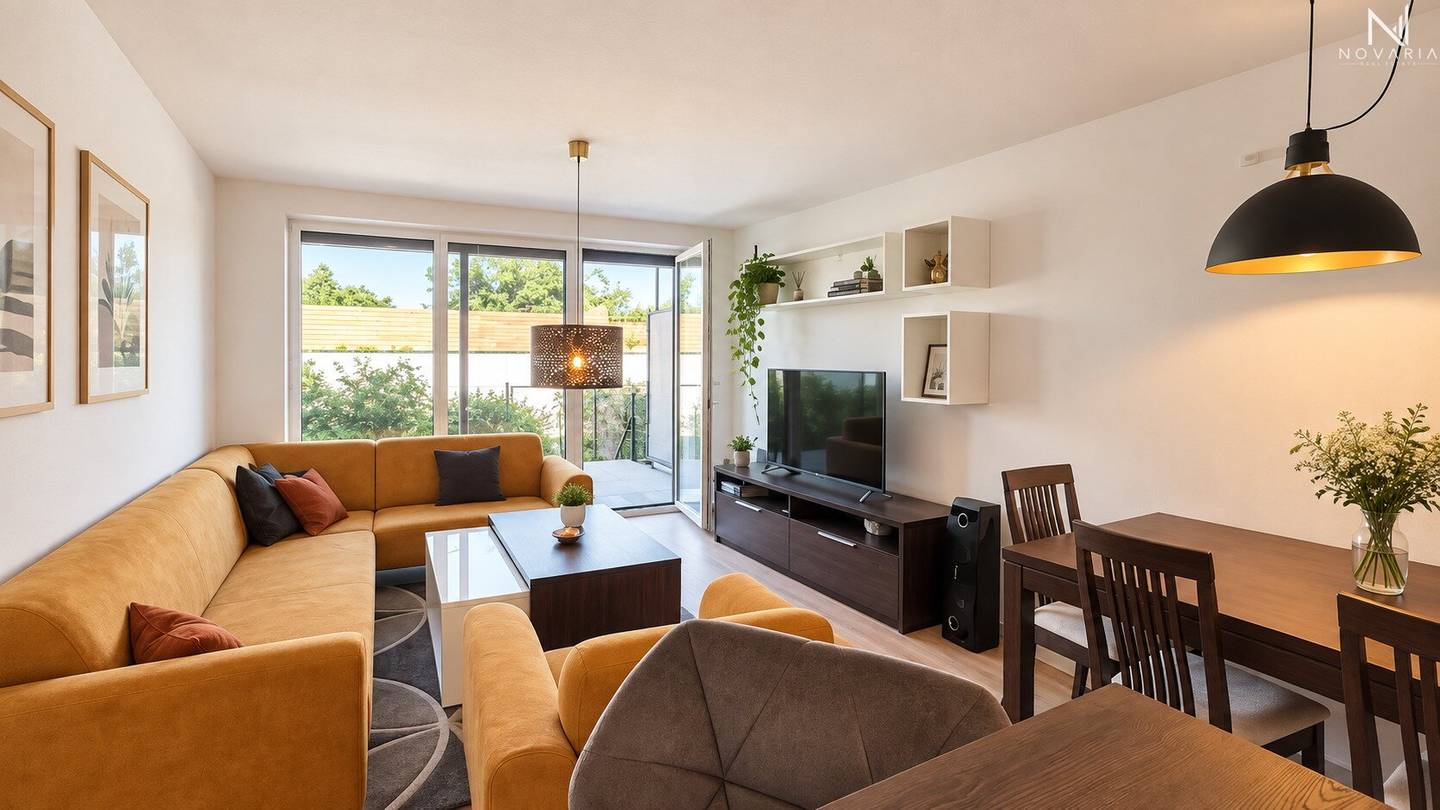Like-new 4-room garden apartment with large loggia and parking space