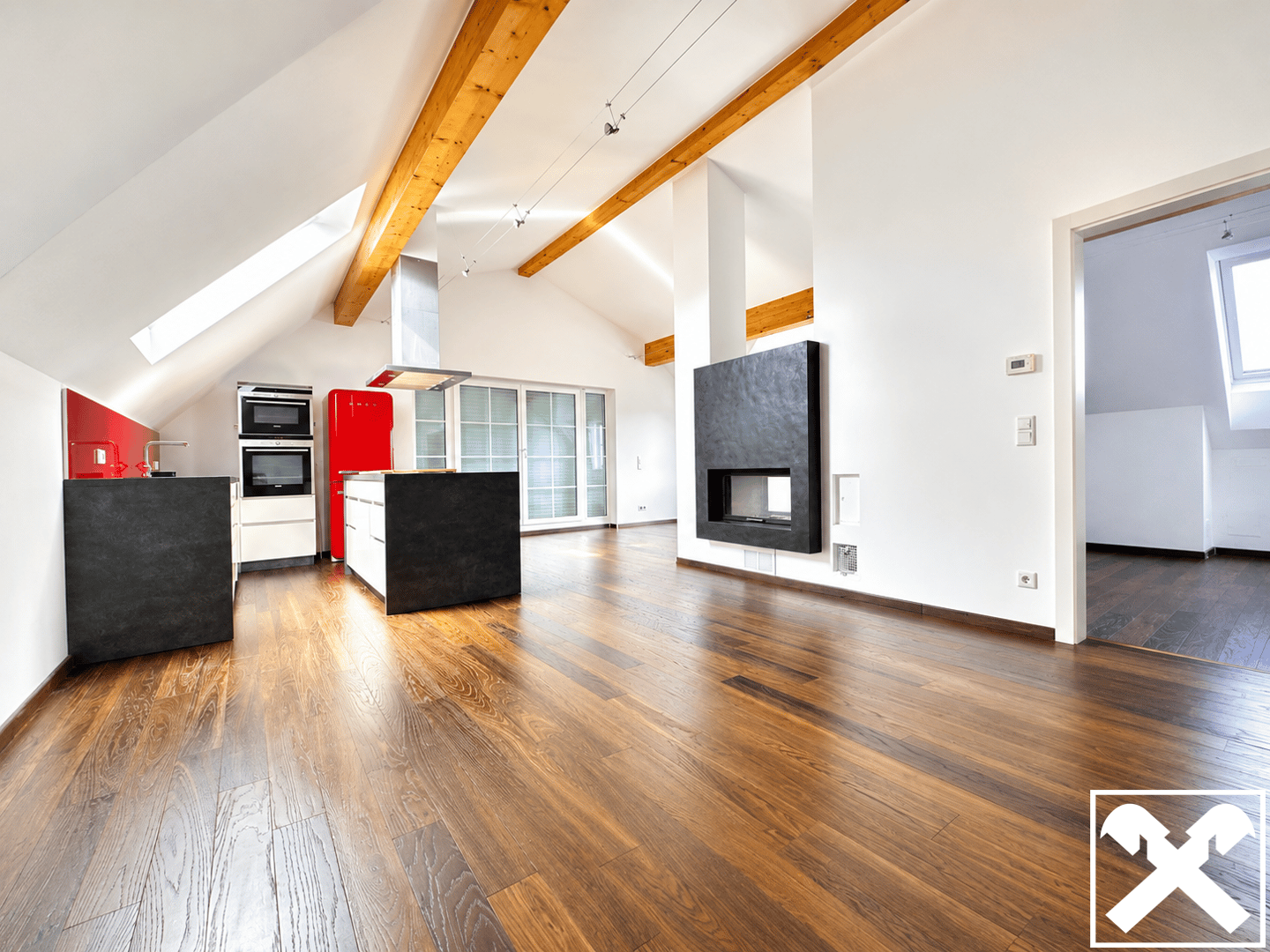 Modern apartment with large terrace and mountain view