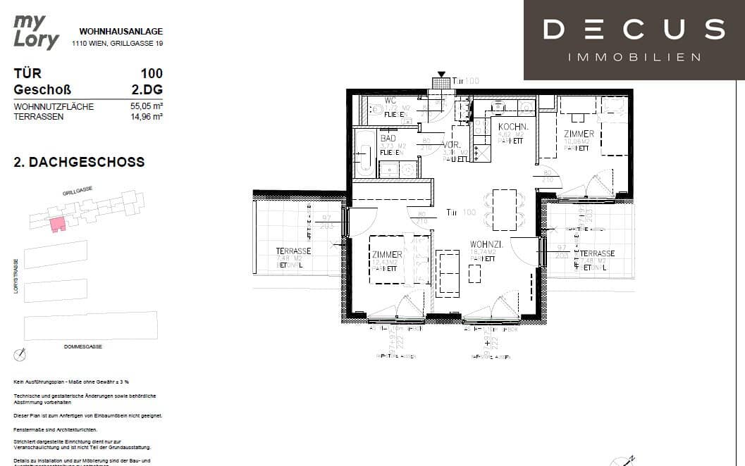 MY LORY | IN THE HEART OF SIMMERING | 3 ROOM | ATTIC WITH 2 TERRACES | AVAILABLE FROM JANUARY