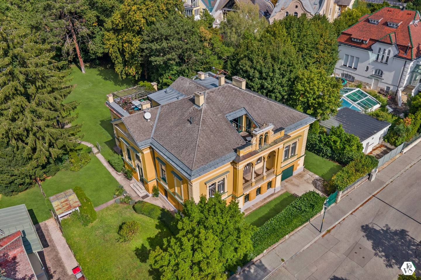 Historic Villa Foller from the Imperial Era in the traditional villa district of Baden near Vienna