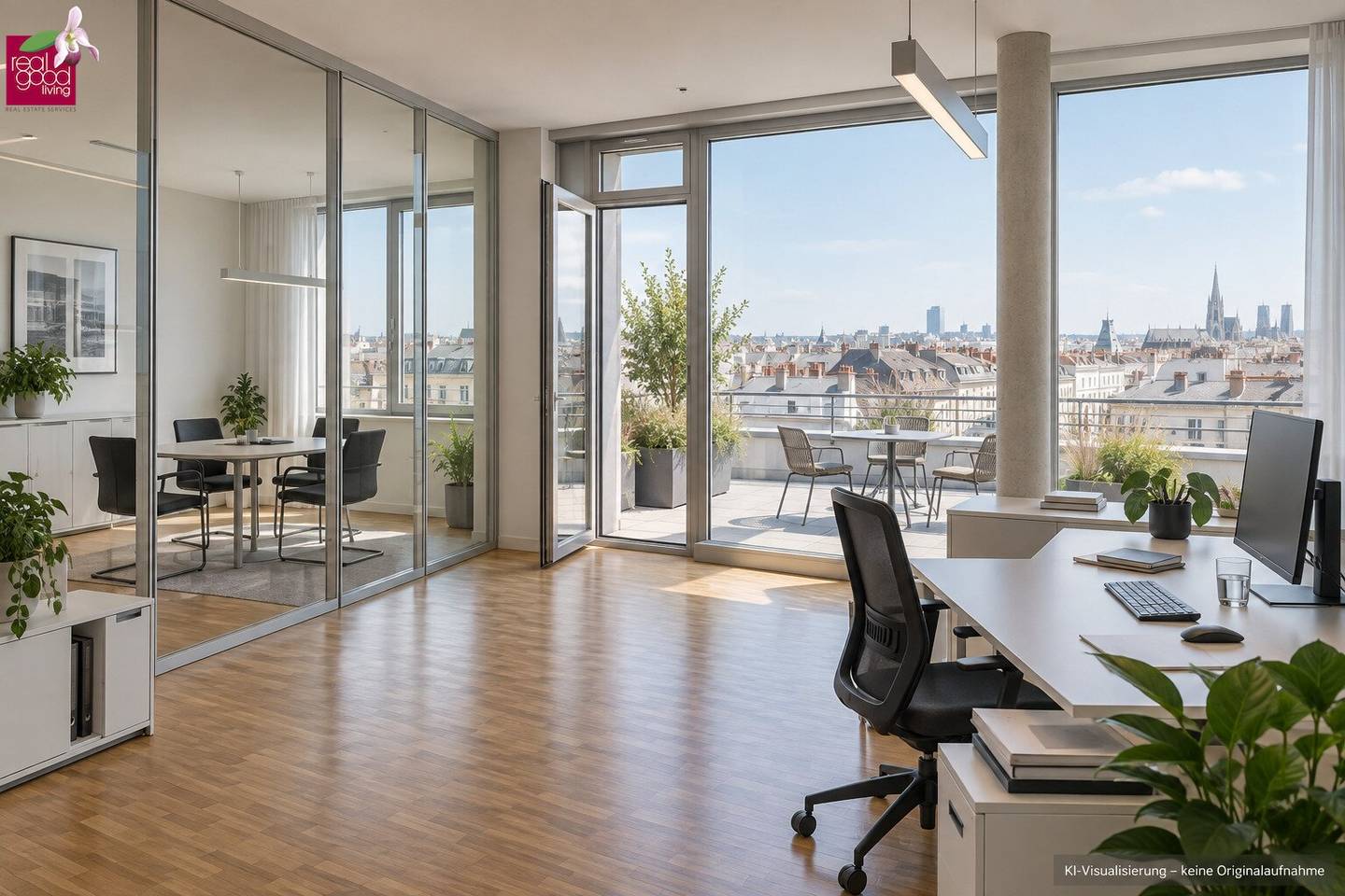 Bürofläche mit Terrassen, ca. 657,45 m² zu vermieten – Fernblick bis zum Stephansdom