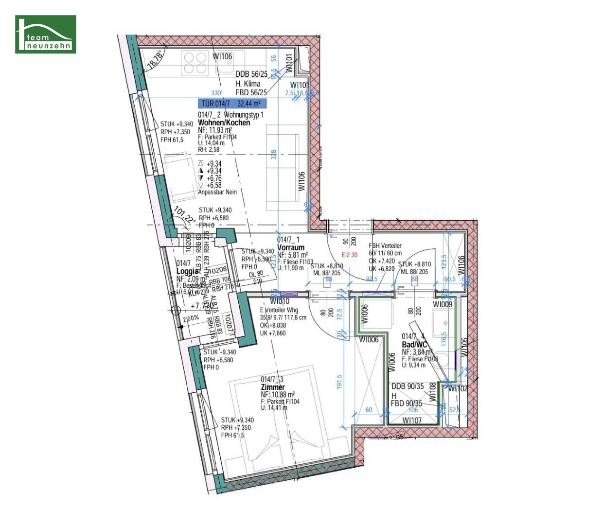 Modern living comfort in well kept green location - Well laid out 2 room apartment with loggia