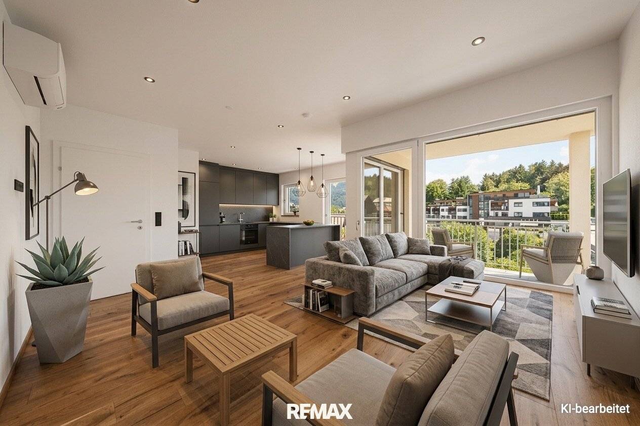 Top modern 3-room new build apartment with rooftop terrace and stunning view in the heart of St. Johann – first occupancy