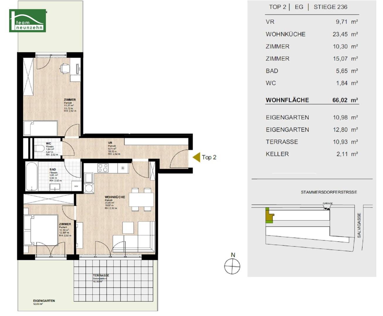 Urban living comfort in the green, modern ground floor apartment with garden available from January