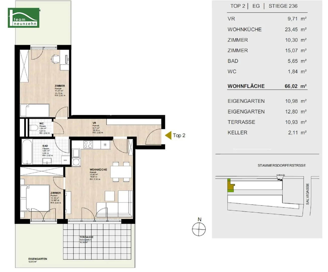 Urban living comfort in the green, modern ground floor apartment with garden available from January