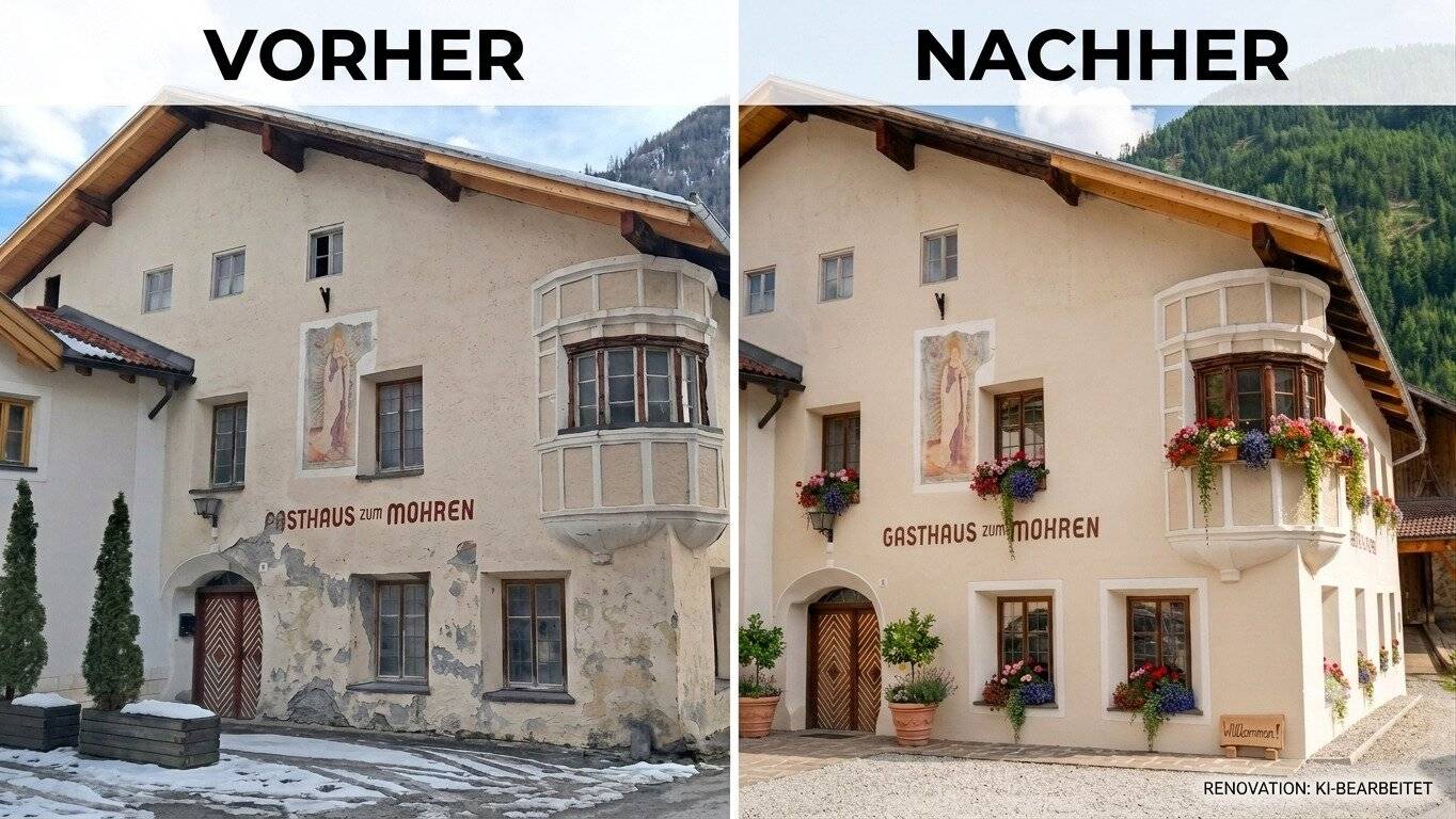 Exclusive property offer: Historic jewel "Gasthaus" in the heart of Pfunds - Tradition meets modern living