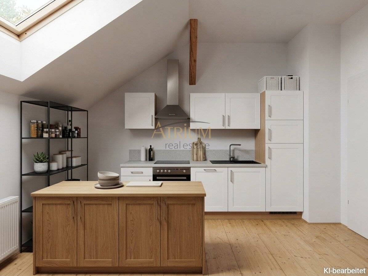 Bright three-room attic apartment with charm and distant view in Wiener Neustadt.