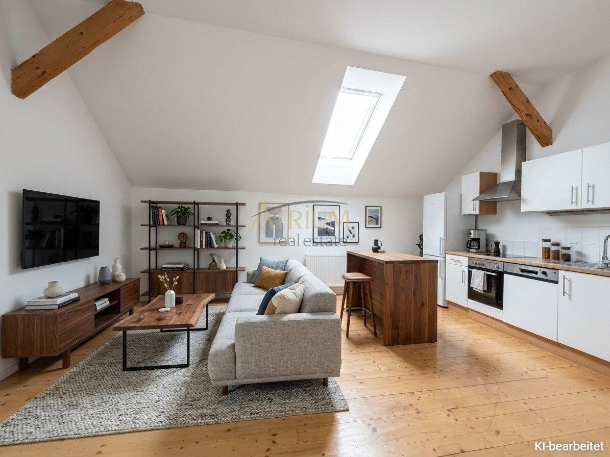 Bright three-room attic apartment with charm and distant view in Wiener Neustadt.