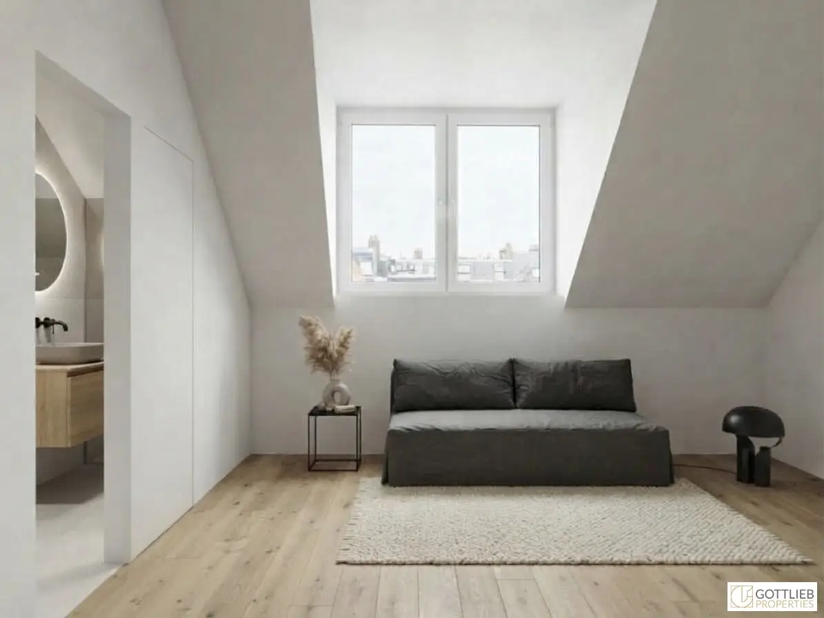 Near U-Bahn U3 and U6! High-quality 3-room attic apartment with south terrace in completely renovated Gründerzeit building