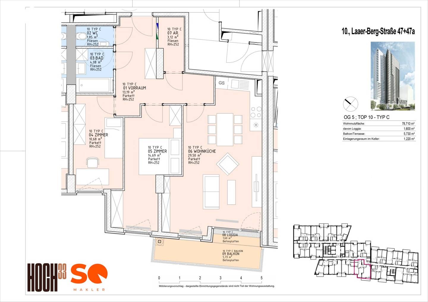# SQ - HOCH33 - LIVING WITH WIDE VIEW IN THE HIGHEST SITUATED RESIDENTIAL BUILDING OF WIEN