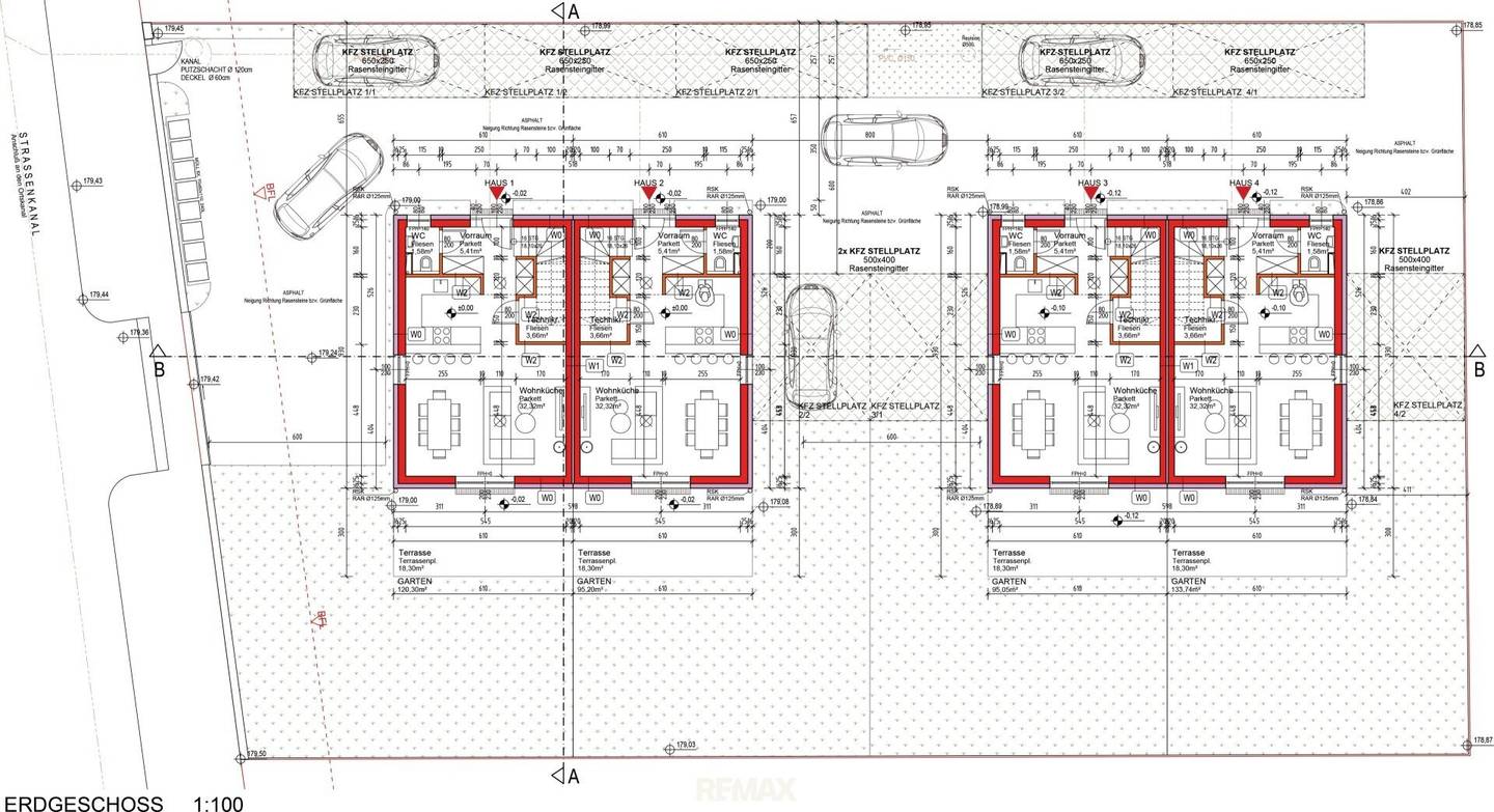 ATTENTION DEVELOPERS! | Approved residential project with four semi detached houses | approx. 1,085 m² plot