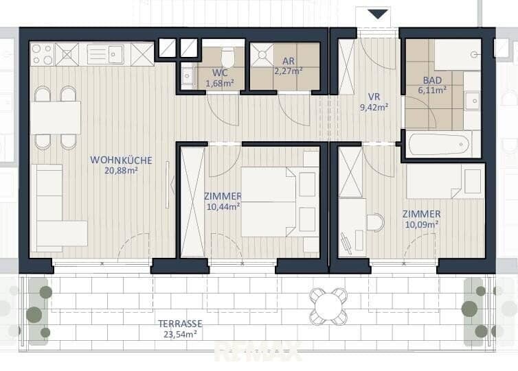 0% BUYER'S COMMISSION - Commission free | TWO STEP | 3-room with large west-facing terrace