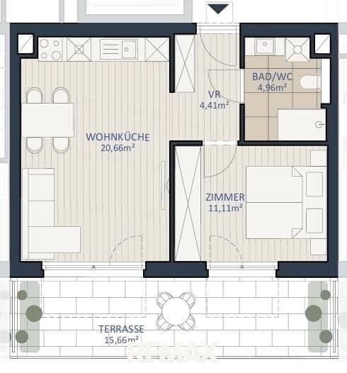 0% BUYER COMMISSION , Commission-free | TWO STEP | 2-room with terrace!