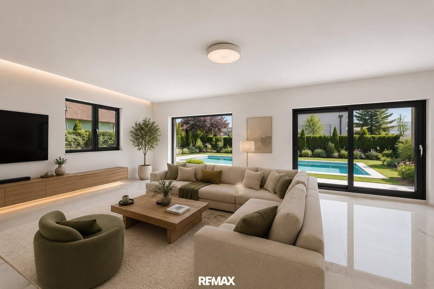 Luxurious semi-detached house with pool, garden and high-quality fittings