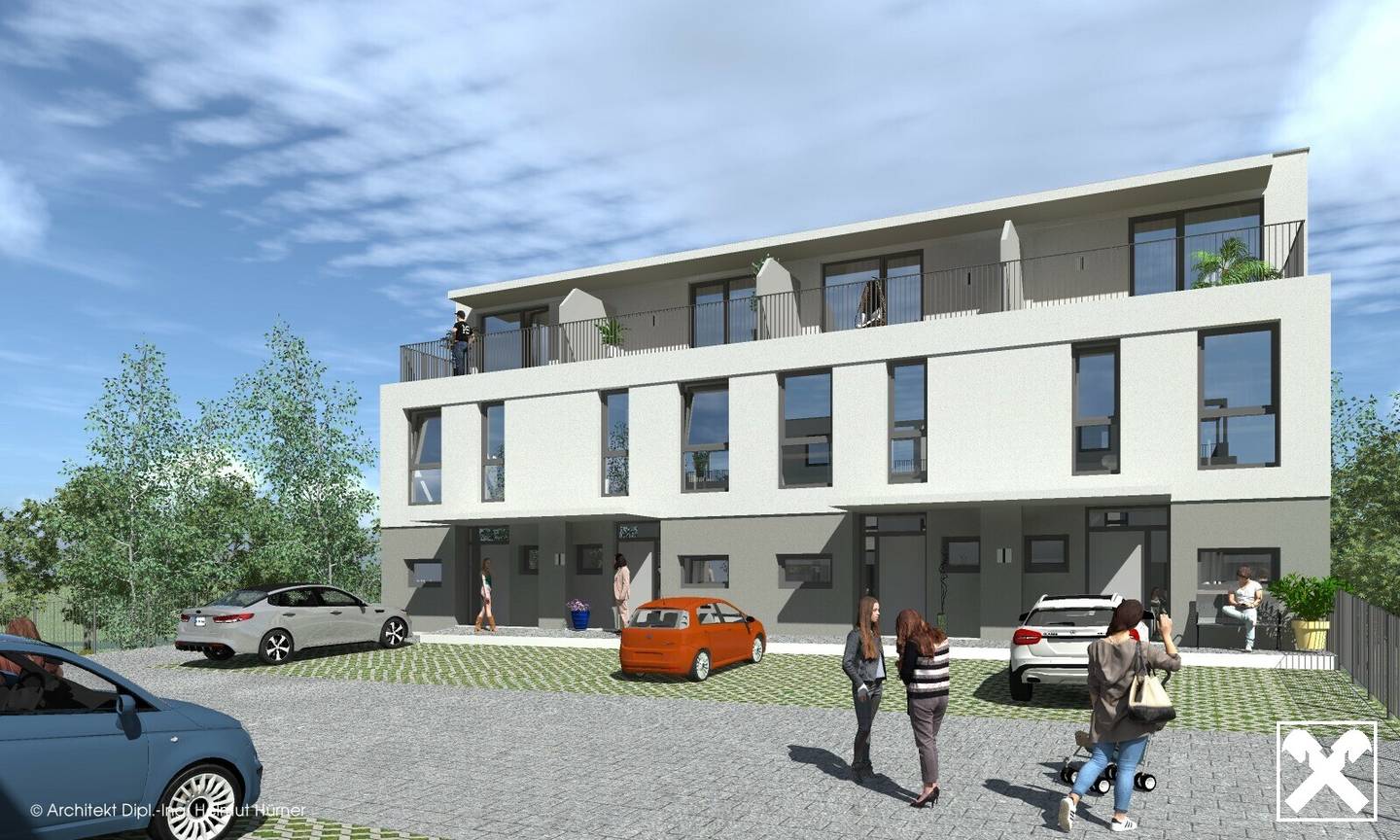 PROVISIONSFREIE BAUTRÄGERLIEGENSCHAFT - TRAUMGRUNDSTÜCK INKL. PROJEKTPLANUNG MIT BAUGENEHMIGUNG FÜR 8 REIHENHÄUSER MIT TERRASSEN UND EIGENGÄRTEN - SHAREDEAL MÖGLICH