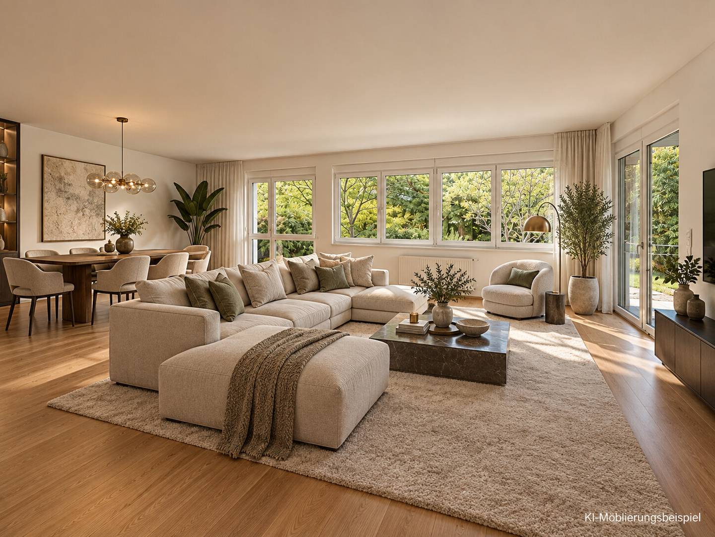 Wohnzimmer Stageing beige