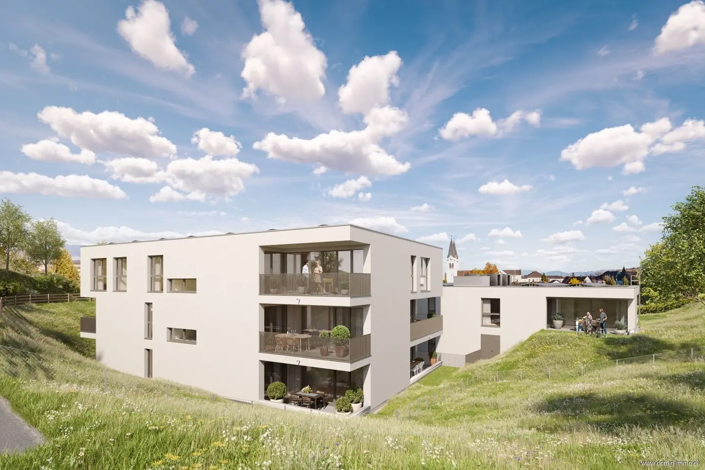 High quality ground floor apartment with private garden and underground parking