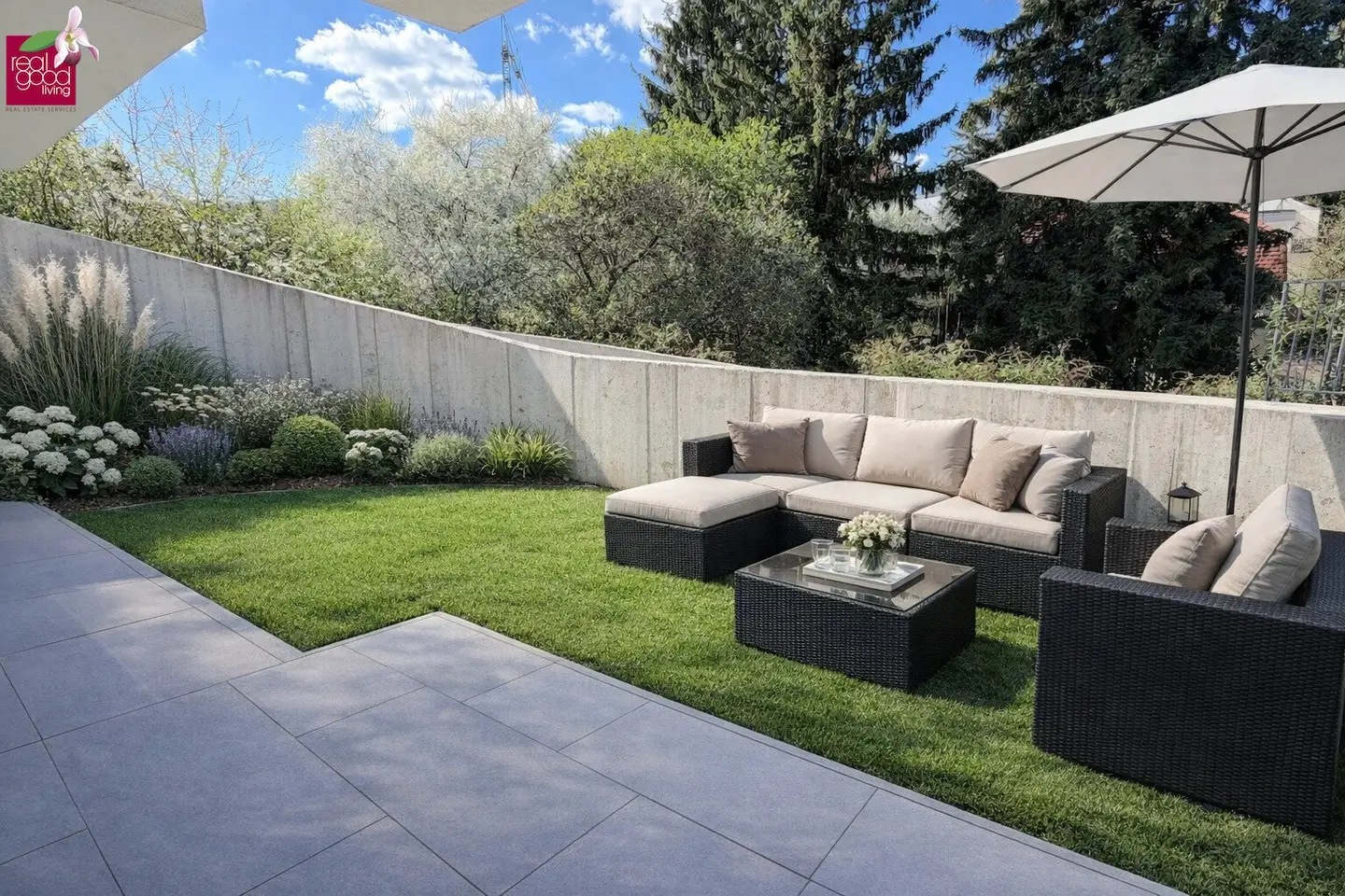 Exclusive first occupancy in the sought-after Cottage district + Modern 2-room apartment with terrace and garden