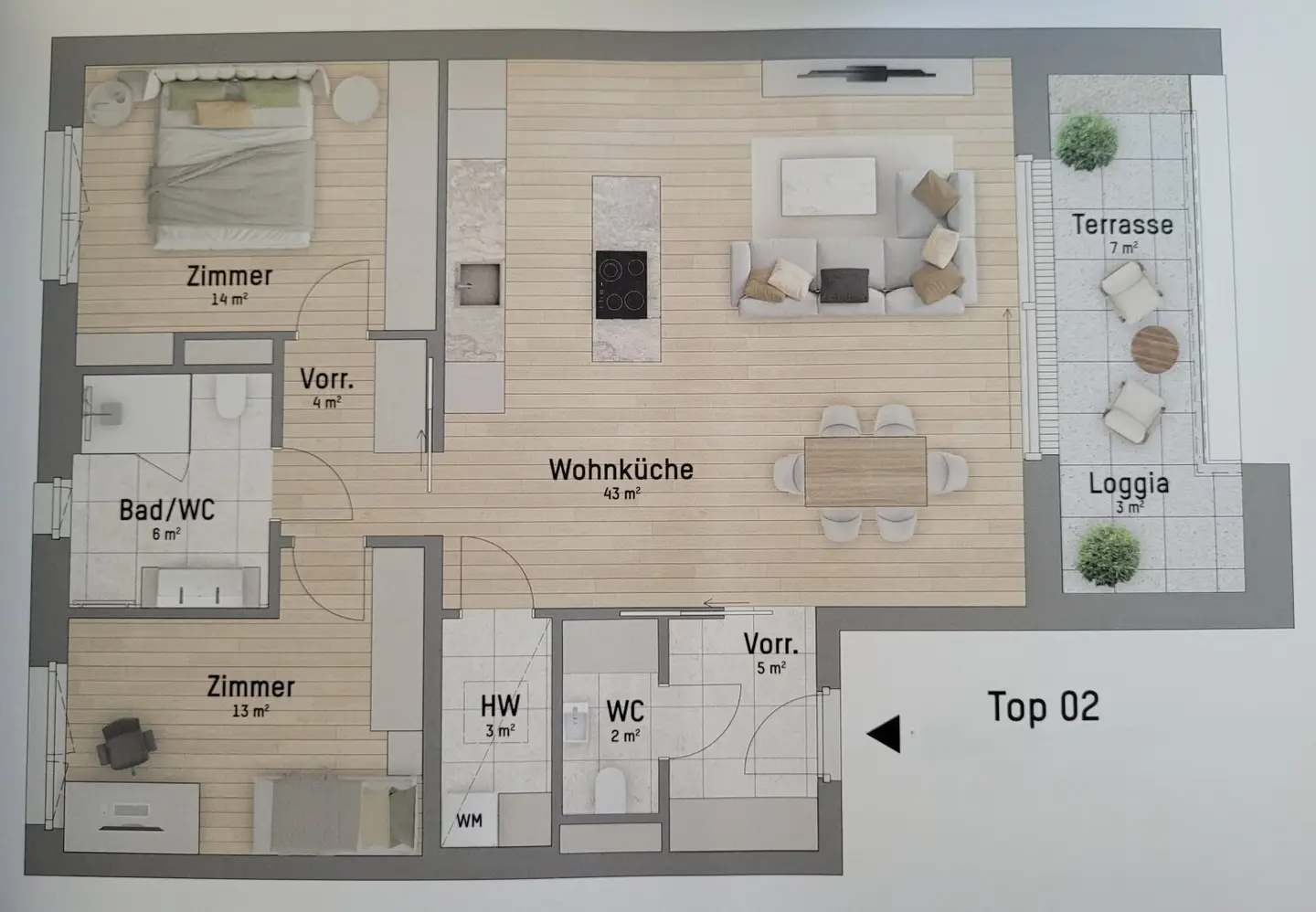 3-room apartment with top equipment in prime residential location