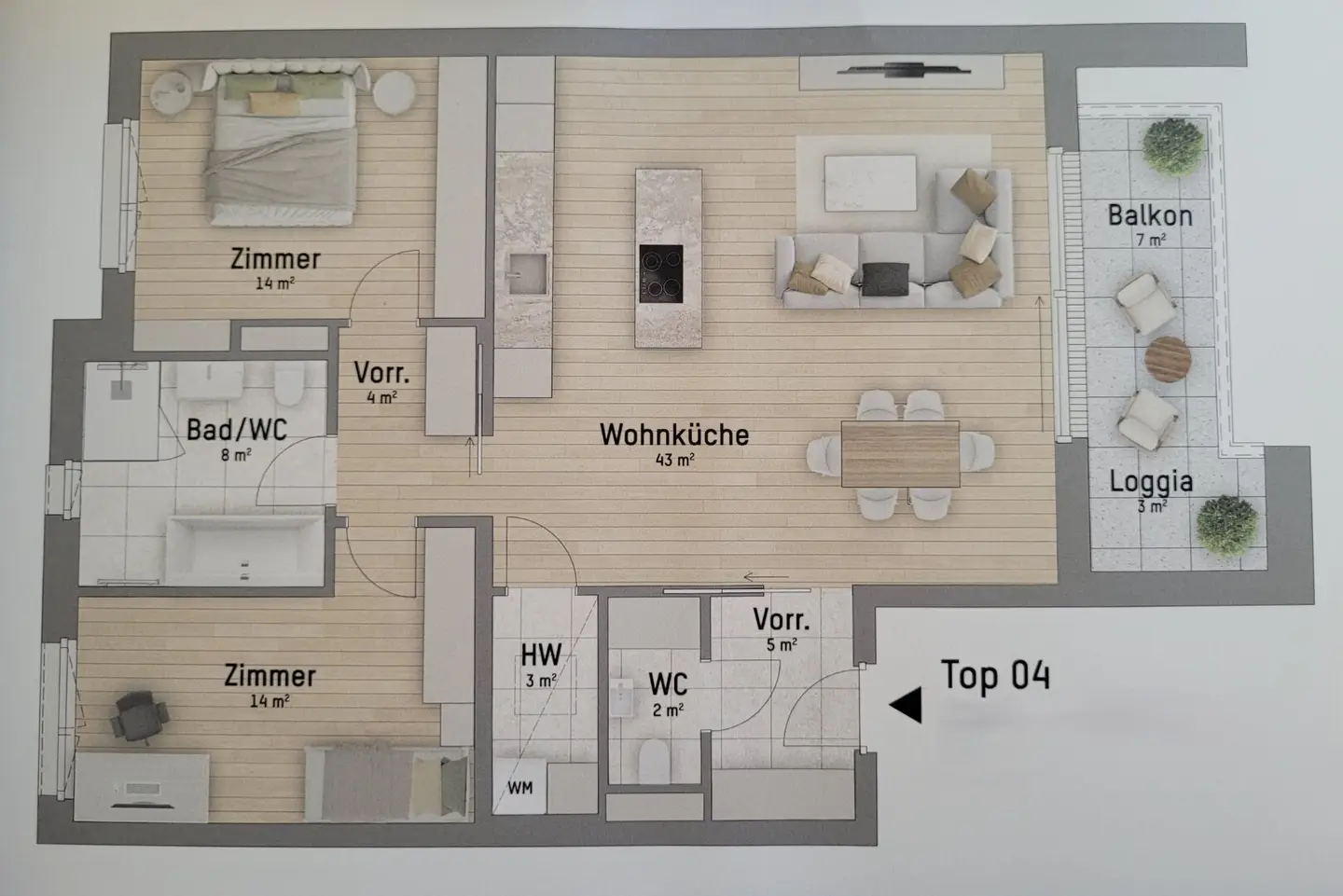 3-room apartment with top equipment in prime residential location