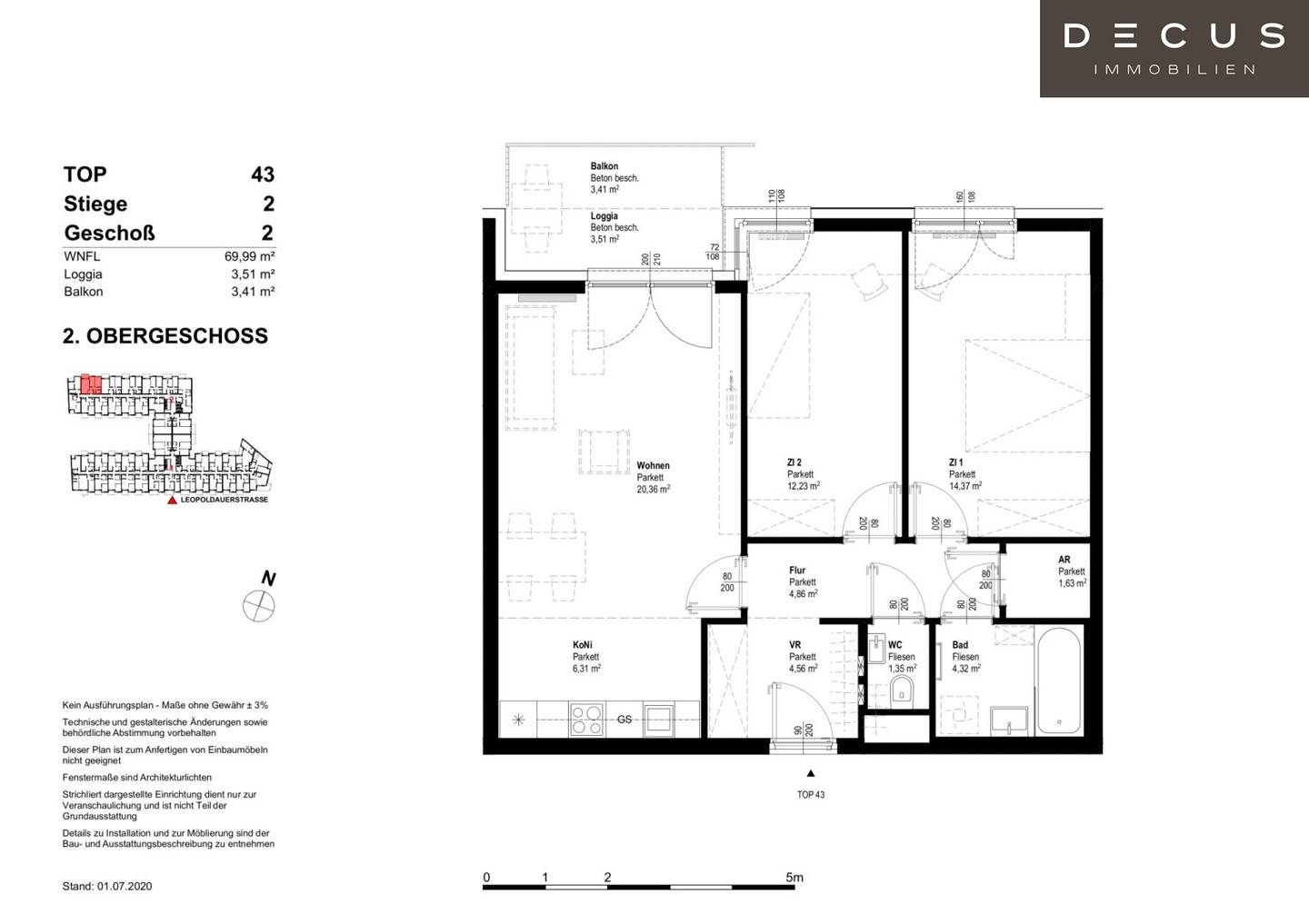 RENTAL PERIOD 10 YEARS / NORTHWEST-FACING / NO DIRECT OPPOSITE / LOW-ENERGY HOUSE / LEOPOLDAUERSTRASSE / THREE-ROOM / BALCONY / NEW BUILDING