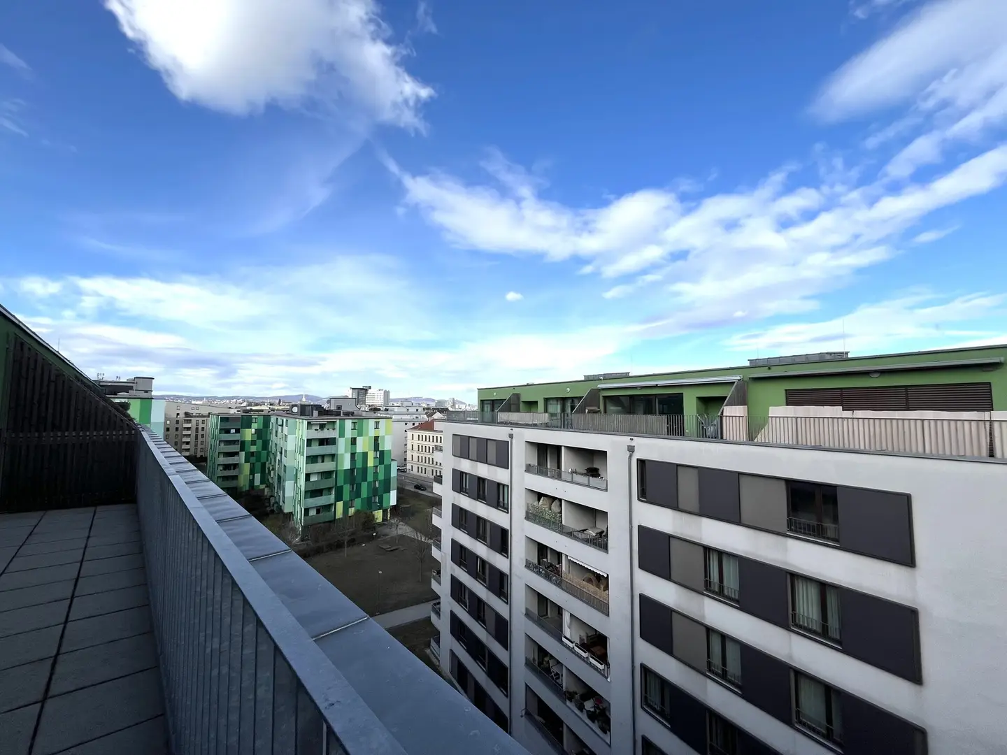 Penthousewohnung with terrace and distant view