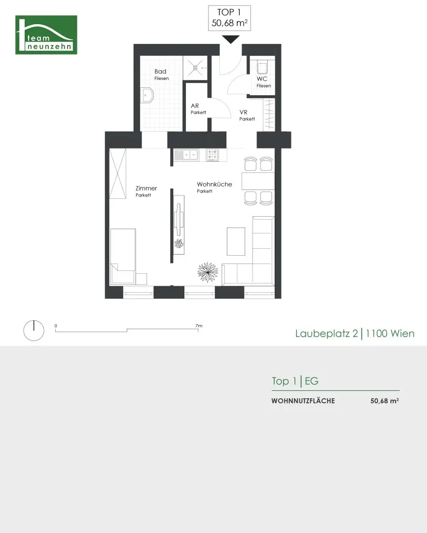 Home in a quiet location - 2-room period apartment in very good micro-location near U1 Keplerplatz