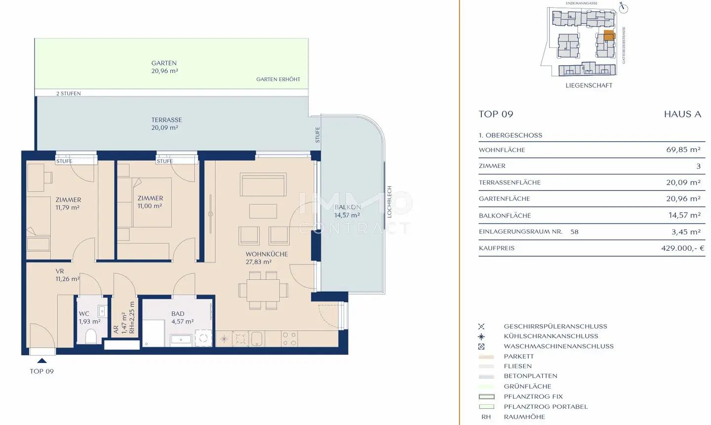 Affordable 3 room apartment with balcony in modern new build Provisionsfrei