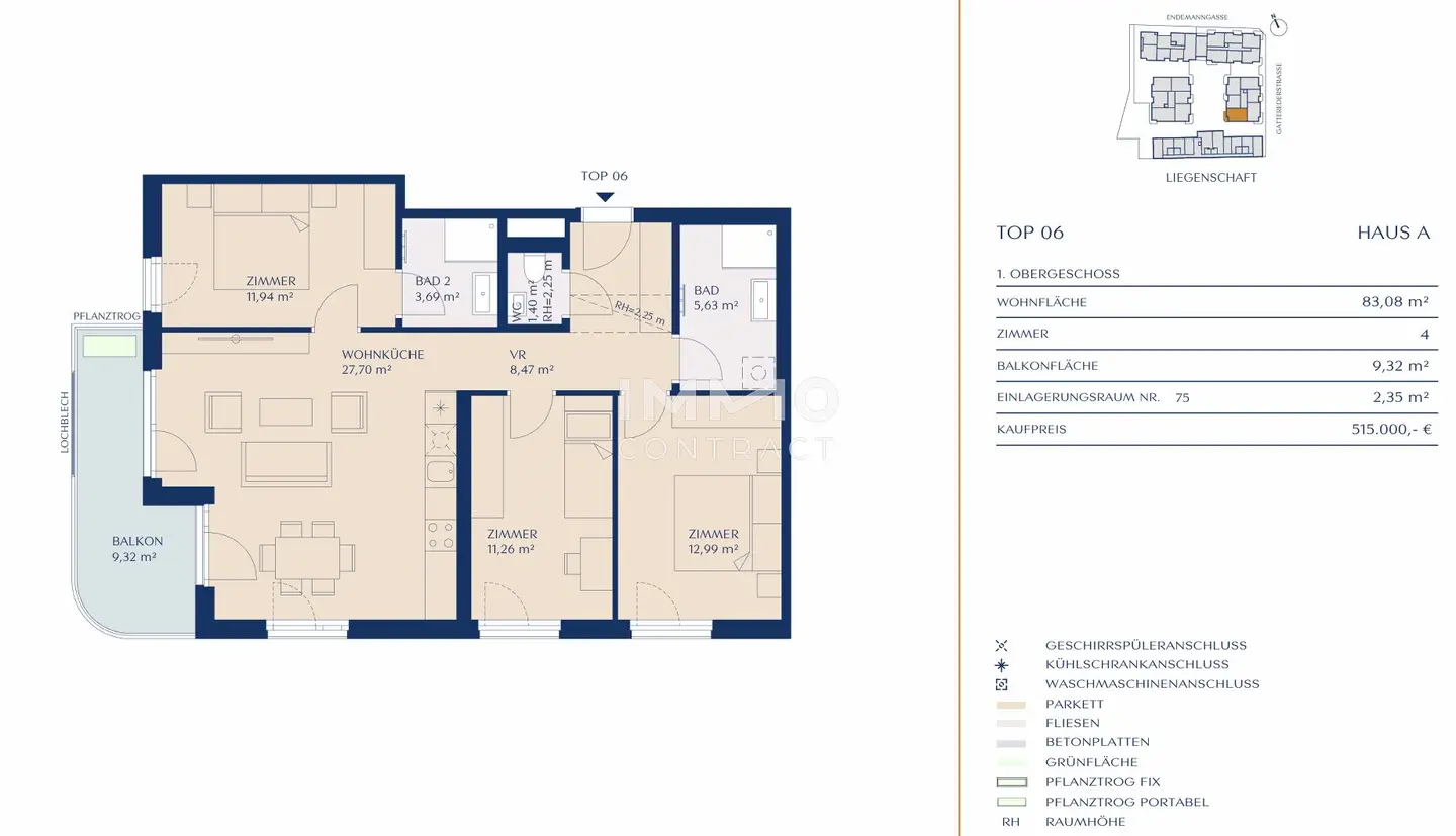 Infrastructure TOP, Floor Plan TOP, Location TOP, Price TOP: New build first occupancy at Rosenhügel