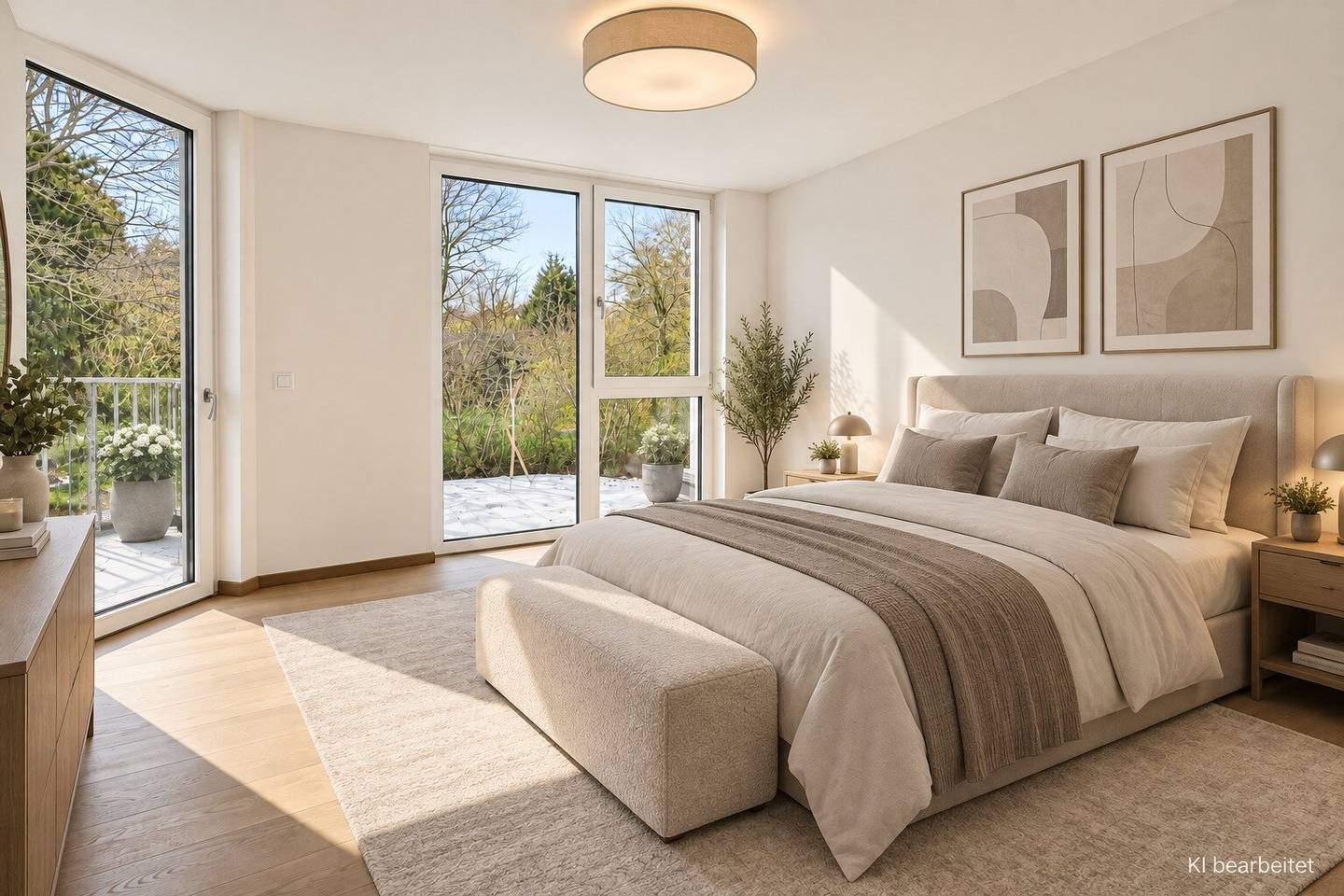 RENTAL APARTMENT WITH VIEW OF GREENERY - 3-room penthouse apartment - First occupancy - Year of construction 2025 - Private roof garden - Balcony