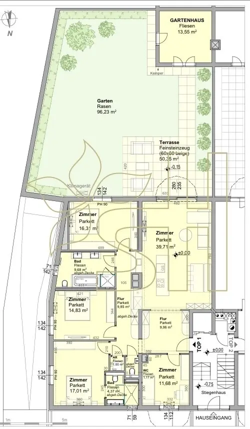 SÜDSEITIGE GARTENWOHNUNG IN GRINZINGER BESTLAGE MITSÜDGARTEN, GARAGE &amp;LIFT