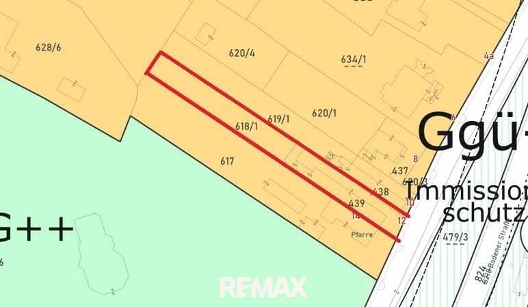 1053m² building plot with finished building plan in Baden