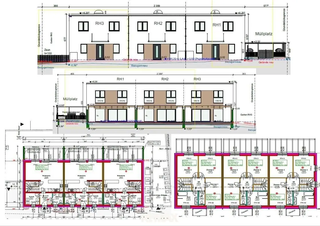Building-permitted townhouse development near Tulln!