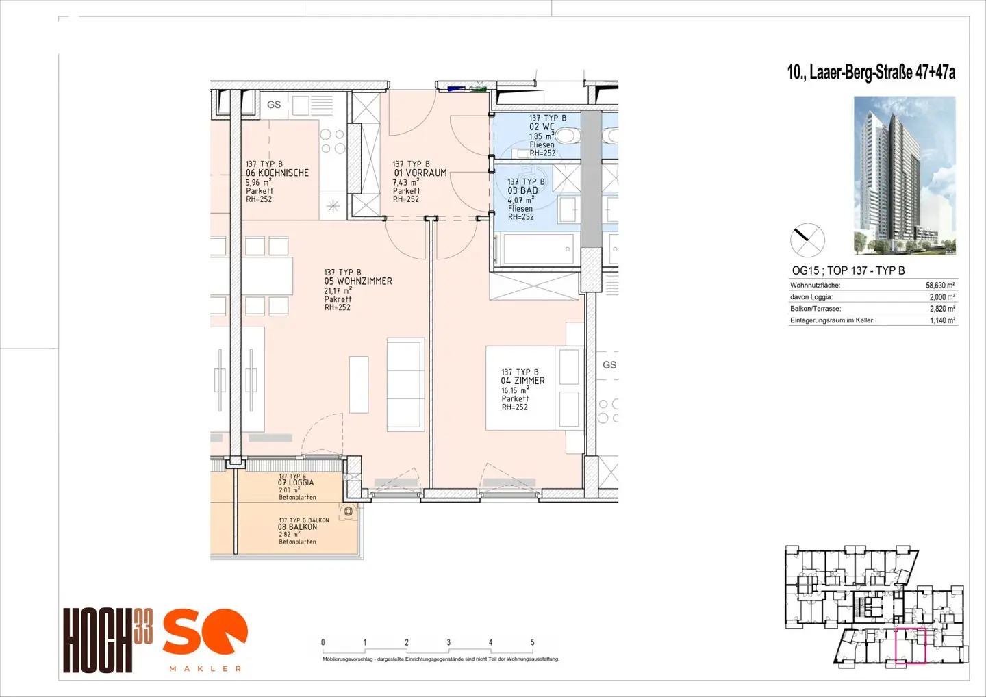 SQ - HOCH33 - LIVING WITH PANORAMIC VIEWS IN THE HIGHEST RESIDENTIAL BUILDING OF VIENNA