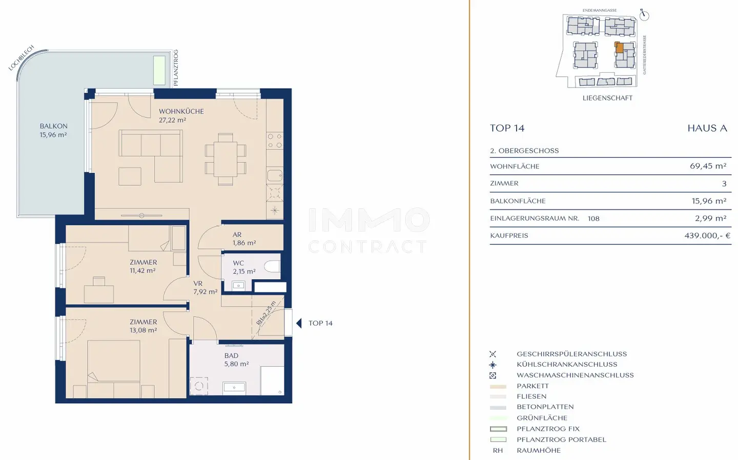 Moderne 3-Zi Wohnung mit Balkon, Fußbodenheizung &amp; Tiefgarage in 1230 Wien – Erstbezug!