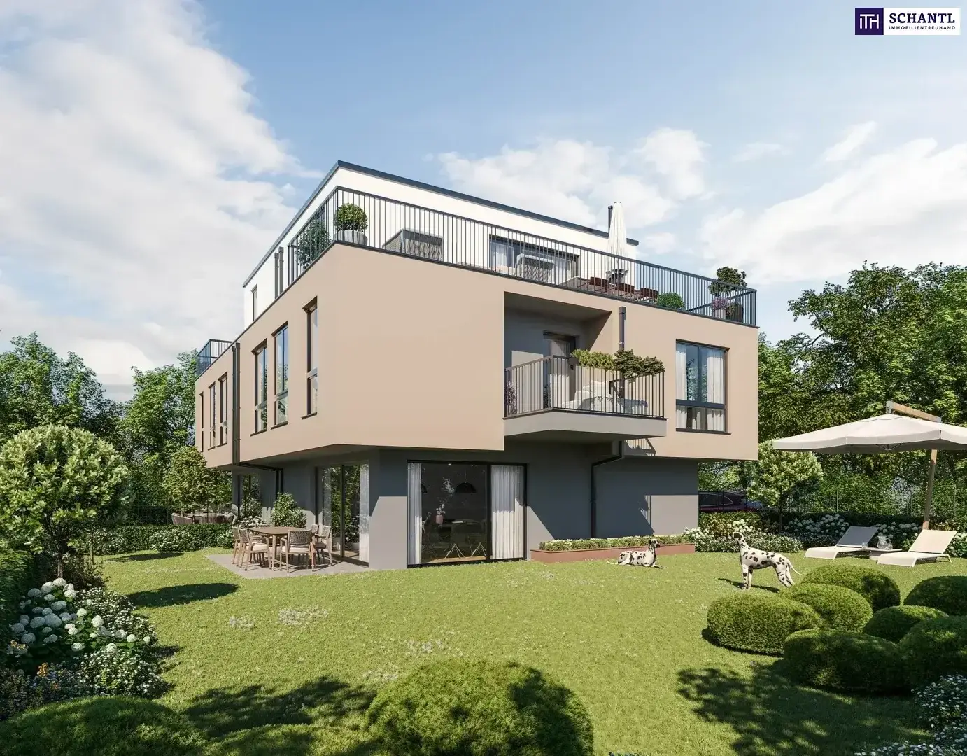 Modern first-occupancy house in 1210 Wien with garden, 2 terraces and parking space – 5 rooms