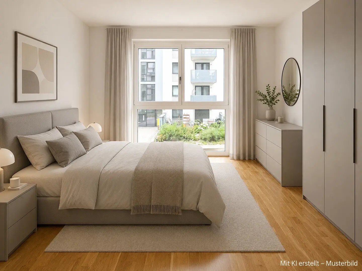 New build apartment with balcony and open space