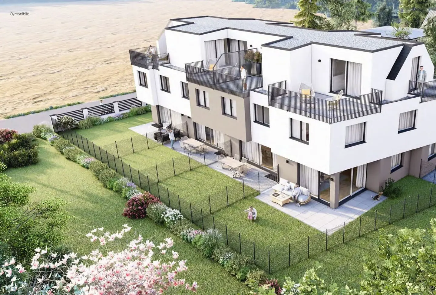 First occupancy, sunny terraced houses with car parking space