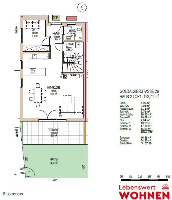 Moderne neubau Wohnung im Grünen energieeffizient