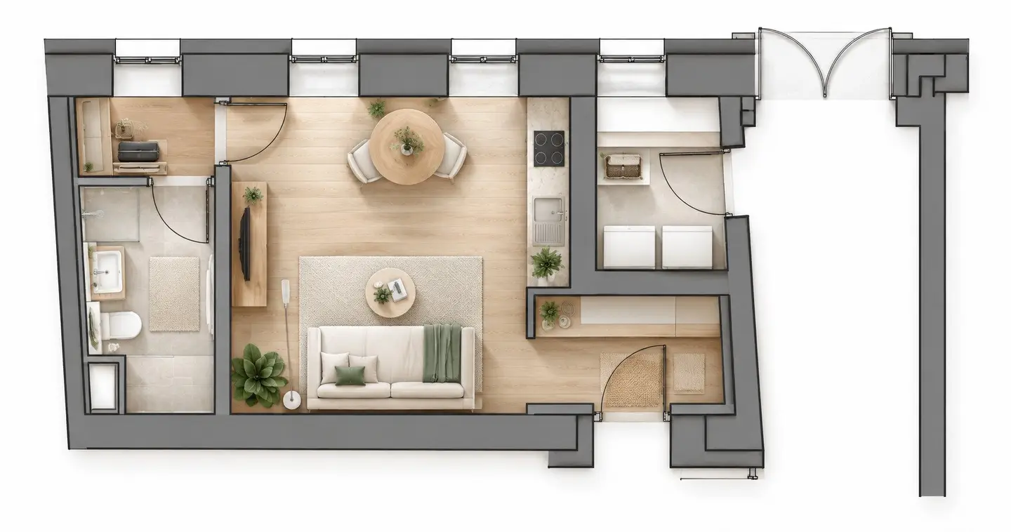Chic ground floor Garçonnière: 31m² in modern passive house, 1170 Vienna
